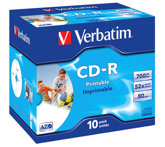 VERBATIM CD-R 700MB 52X PRINTABLE JC [10KPL/Erä]