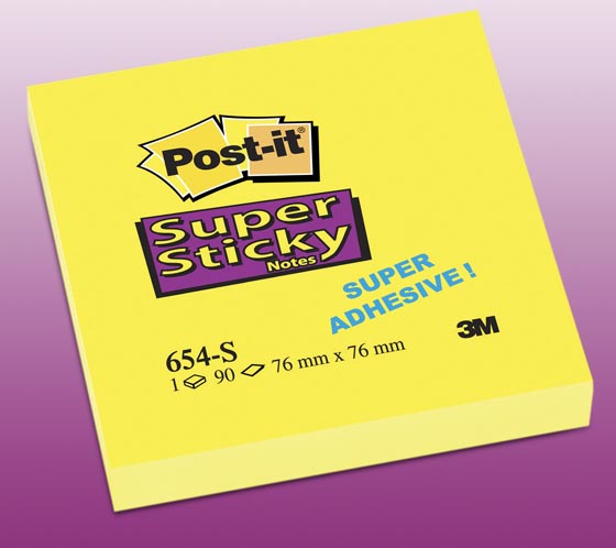 POST-IT SUPER STICKY 654-SN 76X76 KELT. [6NID/Erä]