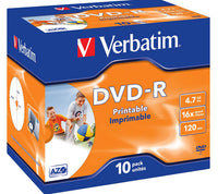 VERBATIM DVD-R 4,7GB 16X PRINTABLE JC [10KPL/Erä]
