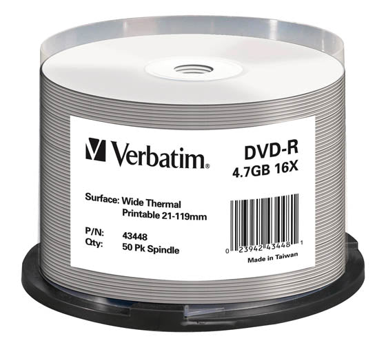 VERBATIM DVD-R 4,7GB 16X THERM.PRINT.SPI [200KPL/Erä]