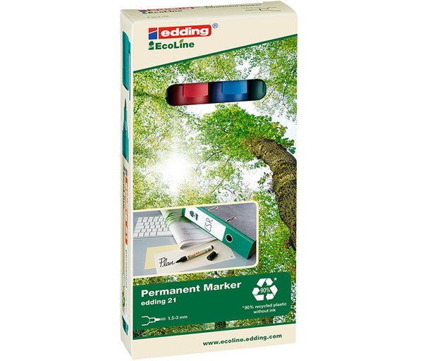 EDDING 21 ECOLINE PERM.MARK 1,5-3MM 4VÄR