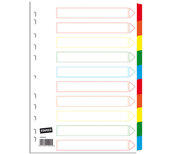 STAPLES HAKEMISTO A4 5-OS. KARTONKI [50SRJ/Erä]