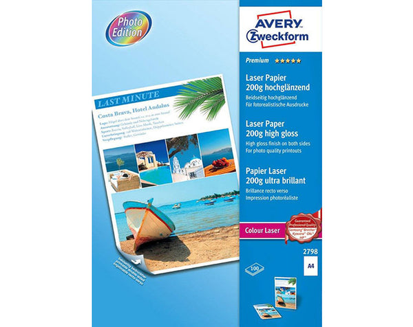 AVERY 2798 COLOUR LASER PHOTO PAPER A4